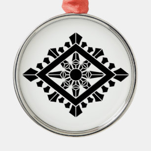 Rhombic dharma chakra metal ornament