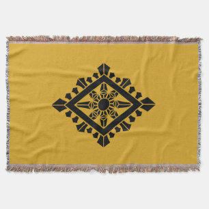 Rhombic dharma chakra throw blanket