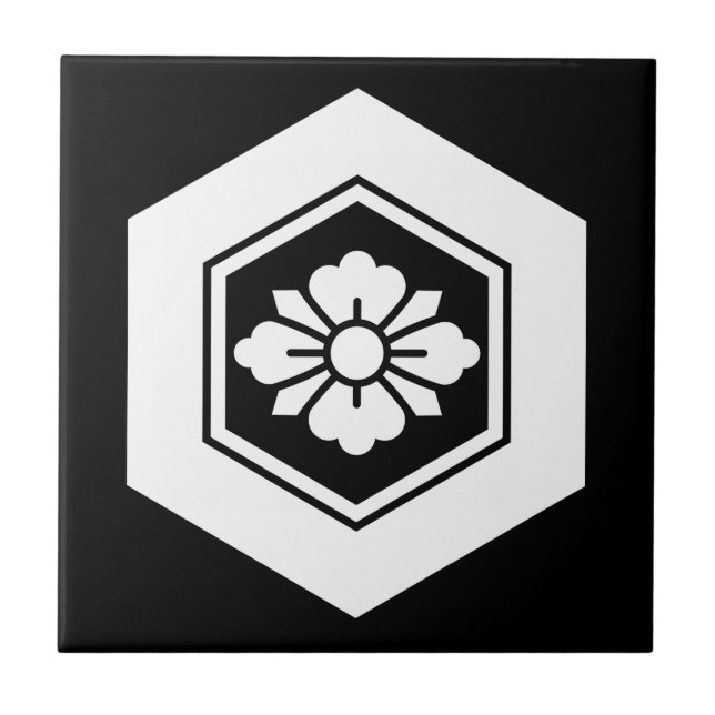 Rhombic flower with Swords in tortoiseshell Tile (Front)