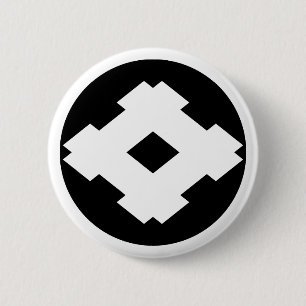Rhombic well frame in rice cake 2 inch round button