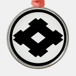 Rhombic well frame in rice cake metal ornament