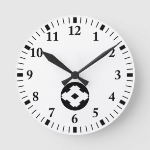 Rhombic well frame in rice cake round clock