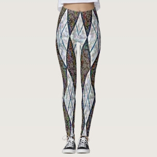 rhomboid plaid pattern leggings
