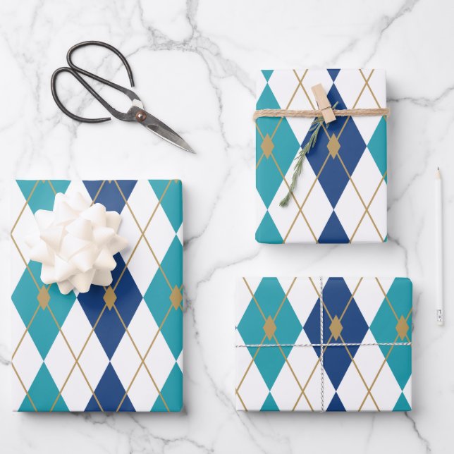 Rhombus Colour Combination 5 Wrapping Paper Sheet (Front)