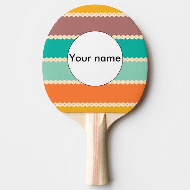 Rhombus rows abstract design ping pong paddle (Front)