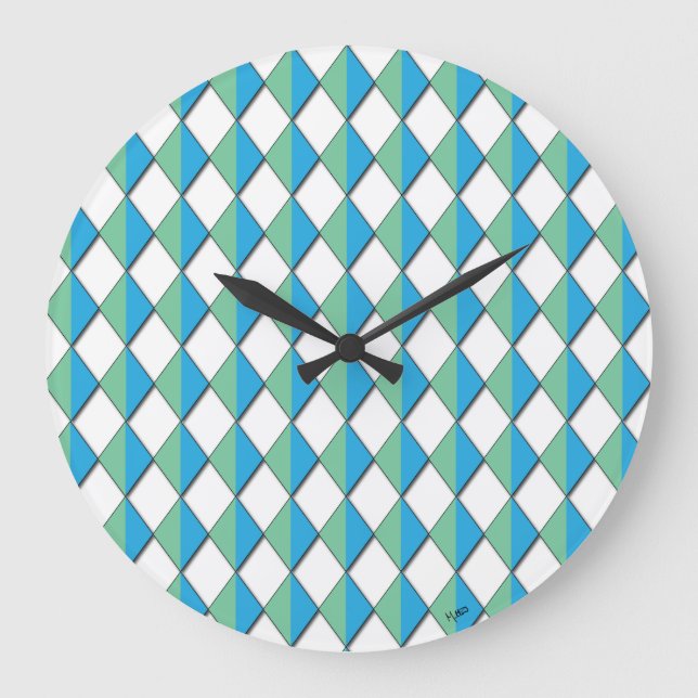 Rhombus Rumpus Large Clock (Front)