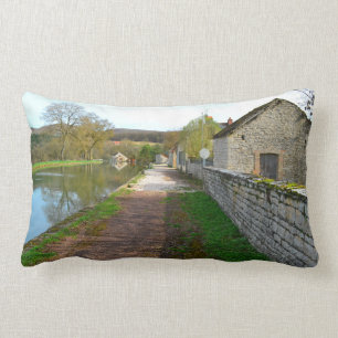 Rhône-Alpes canal French countryside Lumbar Pillow