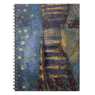 Rhone Riverfront Starry Night River View Notebook
