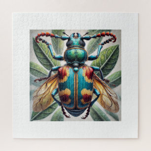 Rhopalophora Beetle in Watercolor 051124IREF206 -  Jigsaw Puzzle
