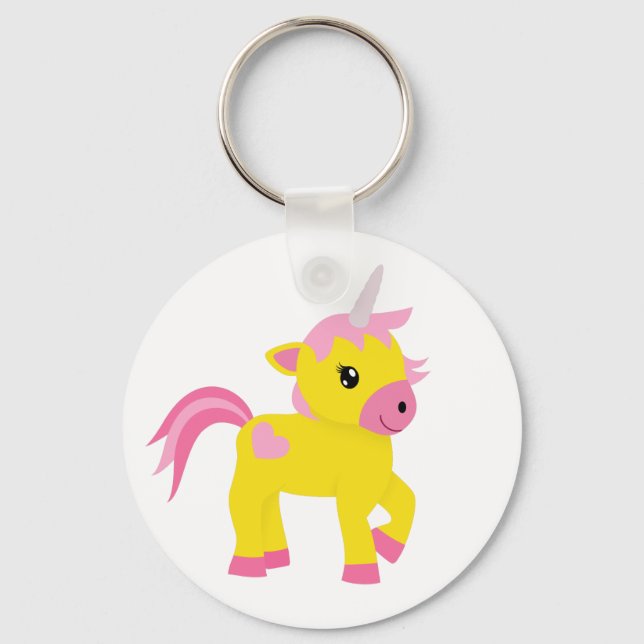 Rhubarb and Custard Unicorn Keychain (Front)
