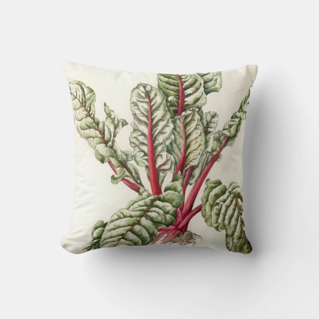 Rhubarb Chard 1992 Throw Pillow (Front)