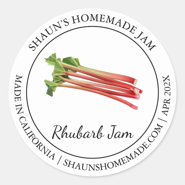 Rhubarb Jam étiquette moderne (Devant)