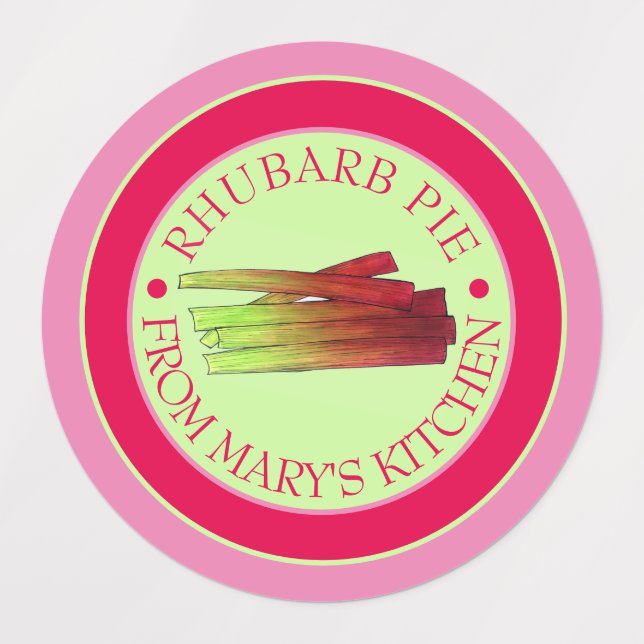 Rhubarb Stalks Homemade Pie from the Kitchen of (Design 2)