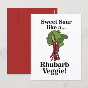 Rhubarb Veggie Food Funny Postcard