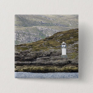 Rhue Lighthouse Along The Coast 2 Inch Square Button