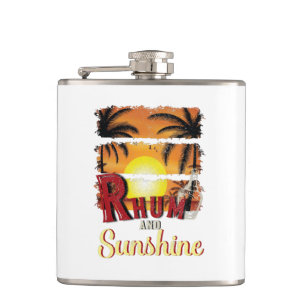 Rhum and Sunshine, Orange Sunset Cocktail Hip Flask