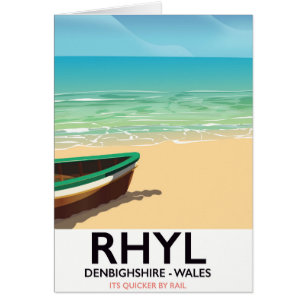 Rhyl Denbighshire wales vintage railways poster