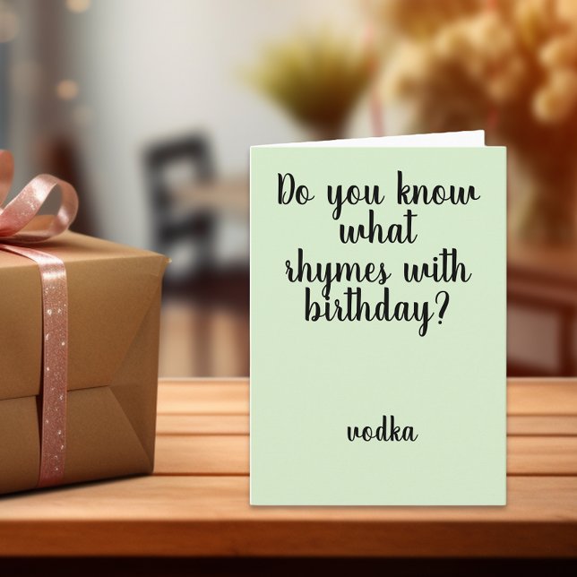 Rhymes with Birthday Vodka Funny Humour Card (Creator Uploaded)