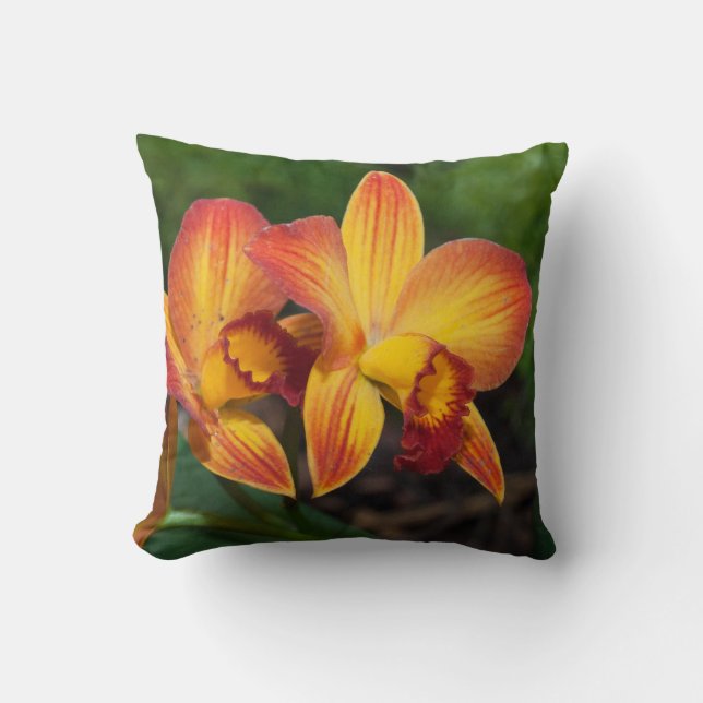 Rhyncattleanthe Love Tapestry Throw Pillow (Front)