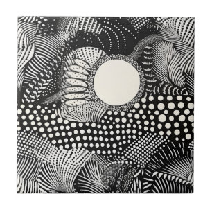 Rhythm in Black and White – Abstract Monochrome Tile