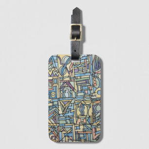 Rhythm In Blue-Hand Painted Abstract Art Luggage Tag