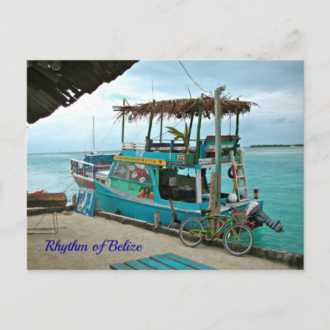 Rhythm of Belize Rasta Boat Postcard (Front)