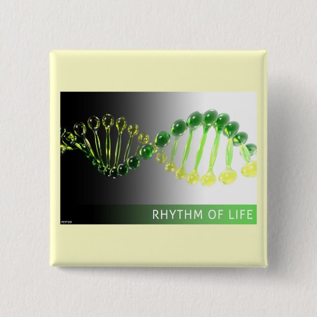 Rhythm of Life 2 Inch Square Button (Front)