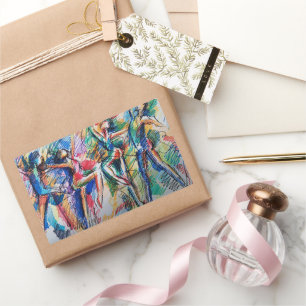 Rhythm of Motion Abstract Dancers Classic Round St Sticker
