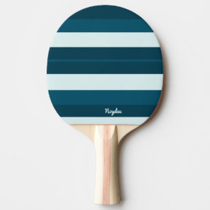 Rhythm Stripes Horizontal Lines Sea Blue White Ping Pong Paddle