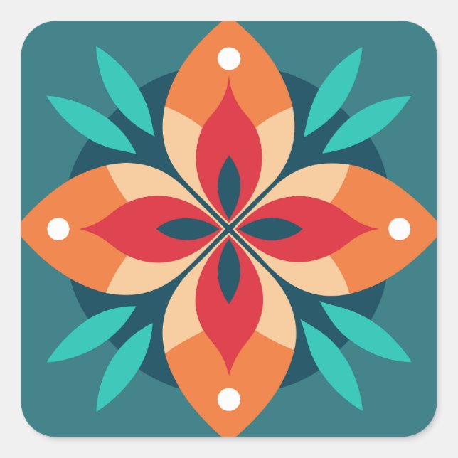 Rhythmic Bloom Square Sticker (Front)