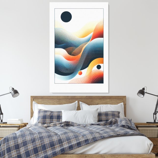 Rhythmic Contours Canvas Print (Insitu(Bedroom))