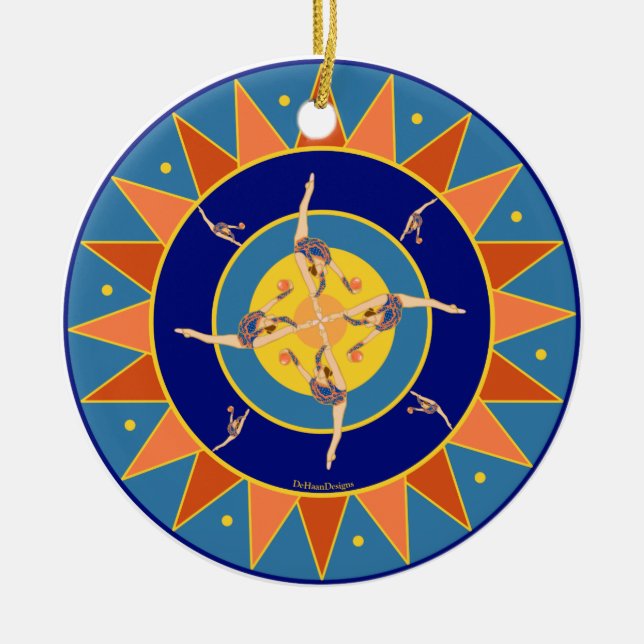 Rhythmic Gymnast Dancing With Ball Ornament (Front)