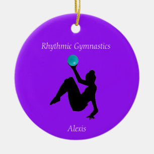 Rhythmic Gymnastics Ball Routine Ceramic Ornament