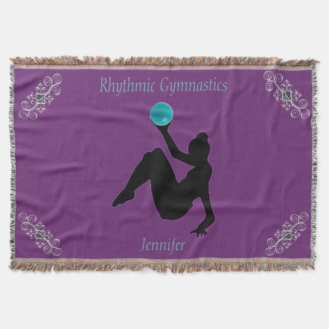 Rhythmic Gymnastics Ball Routine Glam Throw Blanket (Front)
