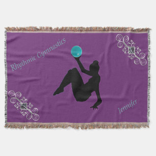 Rhythmic Gymnastics Ball Routine Glam Throw Blanket