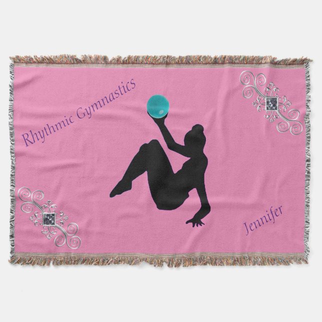 Rhythmic Gymnastics Ball Routine Glam Throw Blanket (Front)
