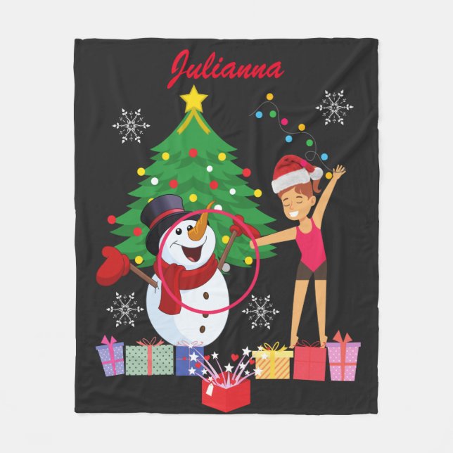 Rhythmic Gymnastics Christmas Celebration   Fleece Blanket (Front)