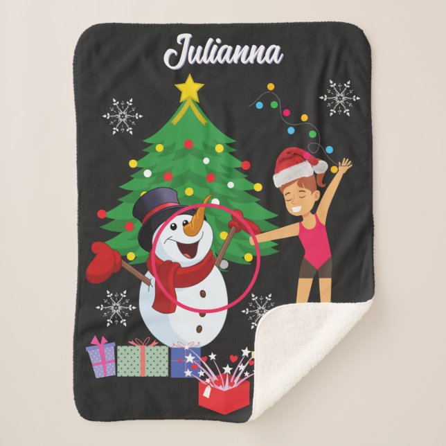 Rhythmic Gymnastics Christmas Celebration   Sherpa Blanket (Front)