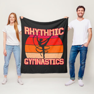 Rhythmic Gymnastics Distressed Orange and Red  Fleece Blanket