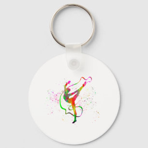 Rhythmic gymnastics in watercolor keychain