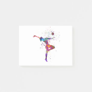 Rhythmic gymnastics in watercolor post-it notes
