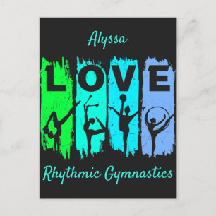 Rhythmic Gymnastics Love in Green and Aqua      Postcard