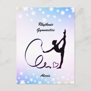 Rhythmic Gymnastics Ribbon Stars Postcard