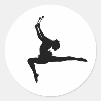 Rhythmic Gymnastics Silhouette Classic Round Sticker