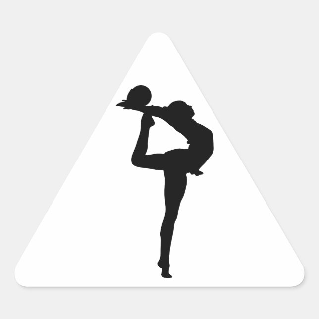 Rhythmic Gymnastics Silhouette Triangle Sticker (Front)