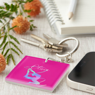 Rhythmic Gymnastics with Ribbon Keychain Gift