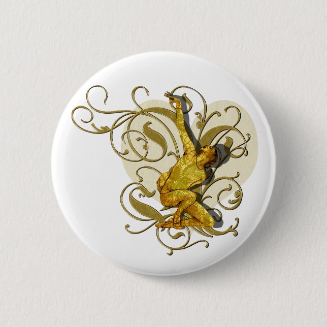 rhythmic gymnatics 2 inch round button (Front)