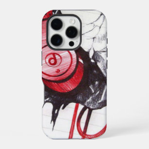 Rhythmic Skull Red Headphones Dark Art Designer Ho iPhone 16 Pro Case