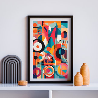 Rhythms in Motion: Abstract Geometry Poster