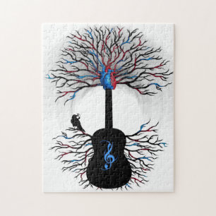 Rhythms of the Heart - ( surreal guitar art ) Jigsaw Puzzle